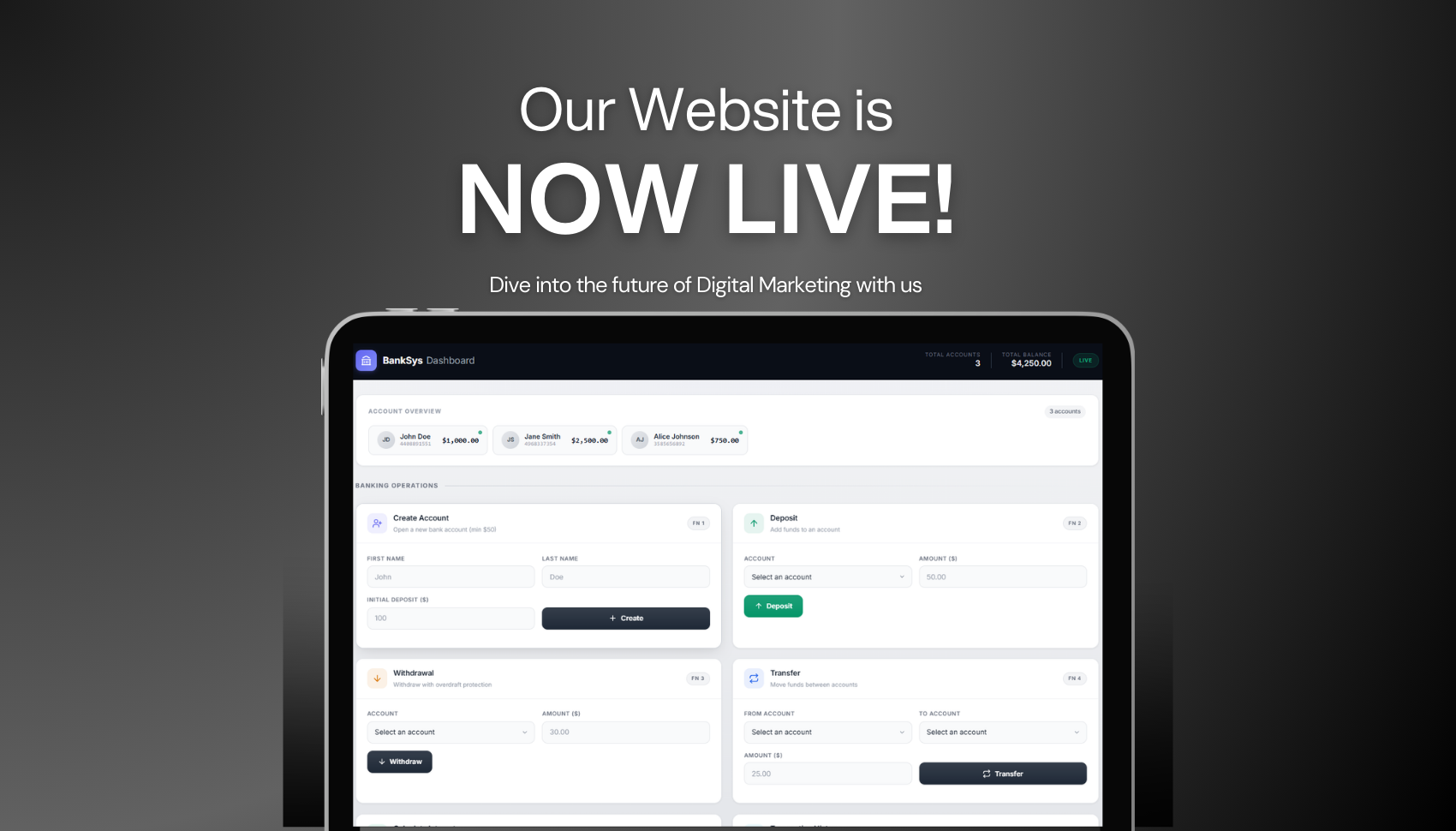 نظام مصرفي متكامل (Banking Management System)