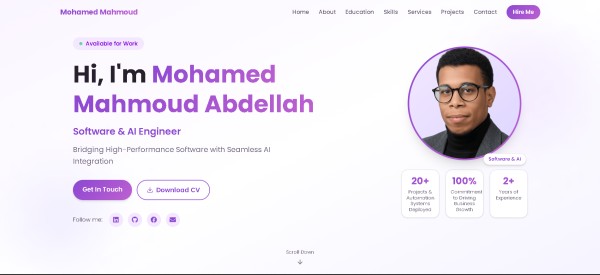 تصميم وتطوير الموقع الشخصي الاحترافي (Portfolio Website)
