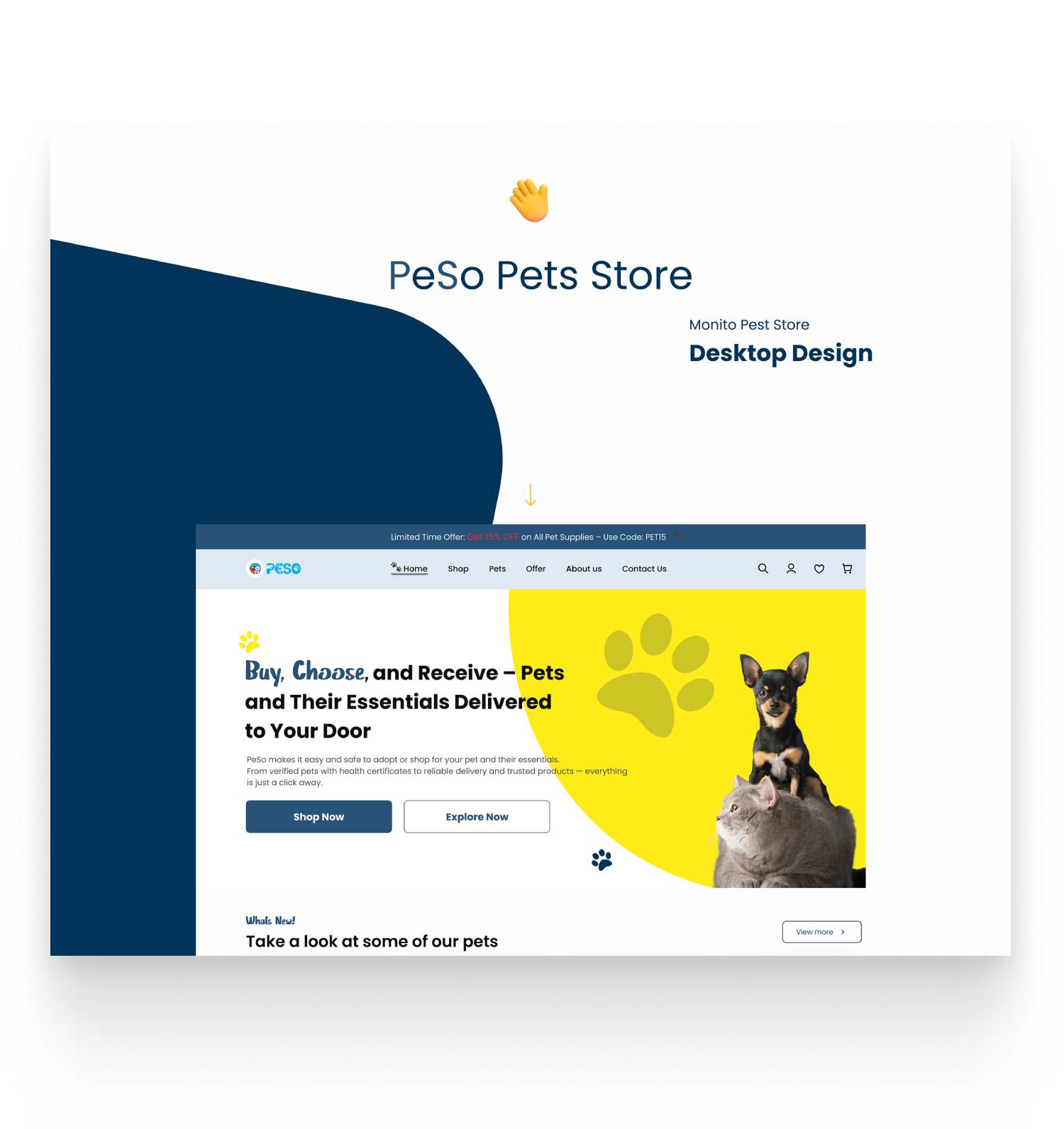 تصميم UX/UI لمتجر إلكتروني لمنتجات الحيوانات الأليفة – Peso