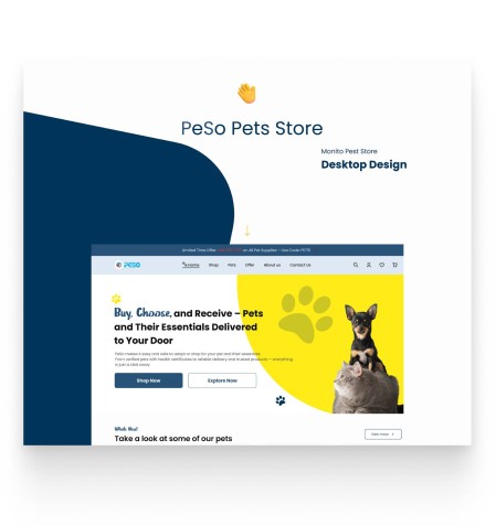 تصميم UX/UI لمتجر إلكتروني لمنتجات الحيوانات الأليفة – Peso