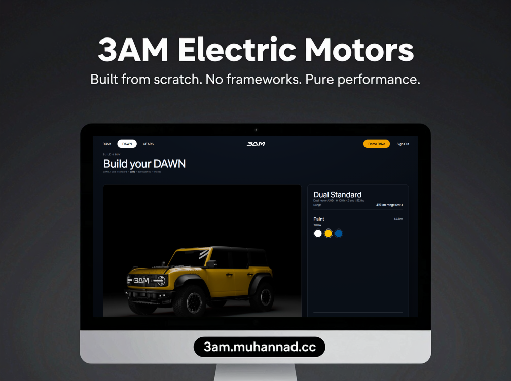 منصة عرض سيارات كهربائية بمحرك واجهات مخصص وأداء فائق