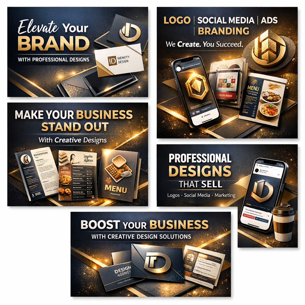 تصميم بوستات السوشيال ولوجو وبسترات للطباعة وكروت شخصية ومناسبات