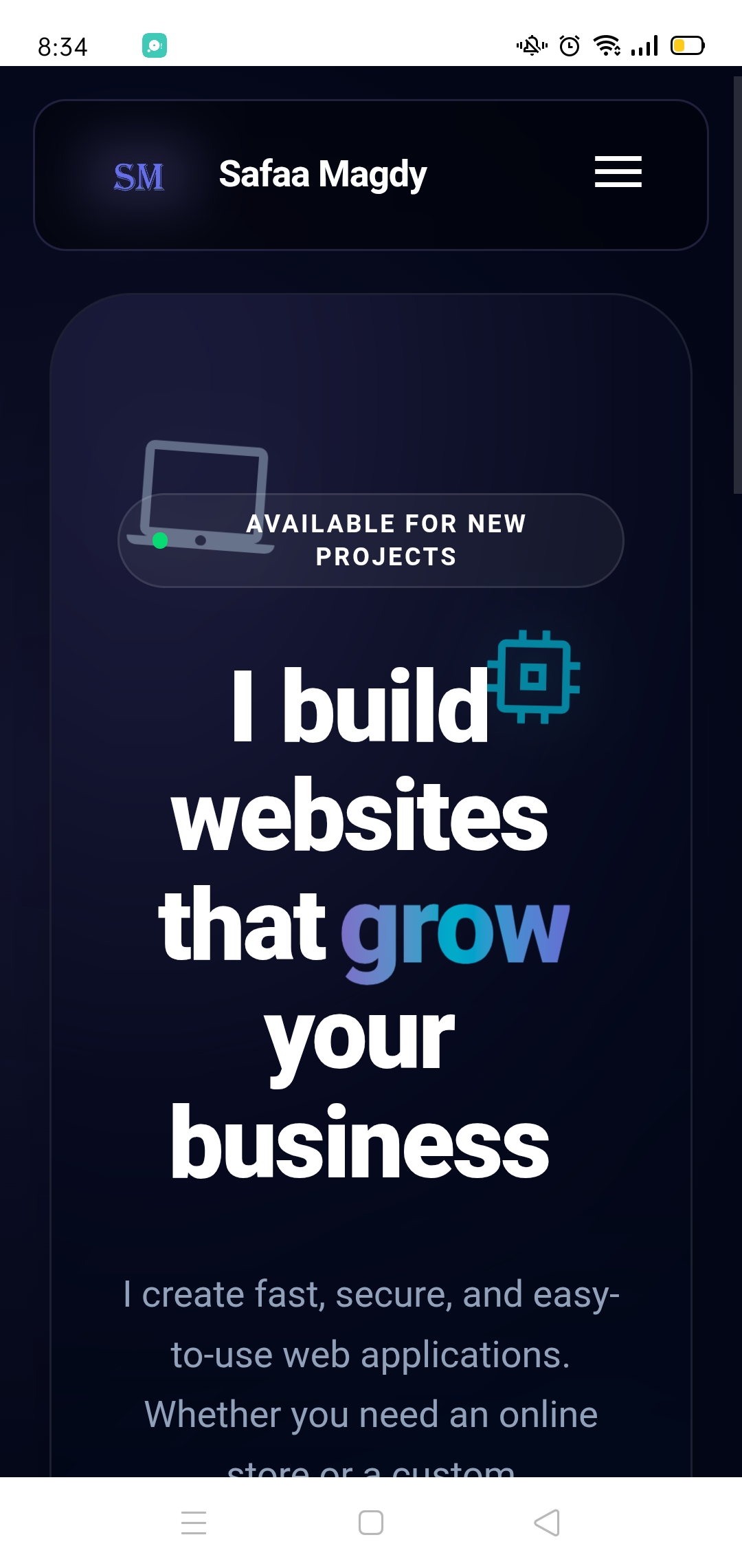 موقع تعريفي بي وبأعمالى