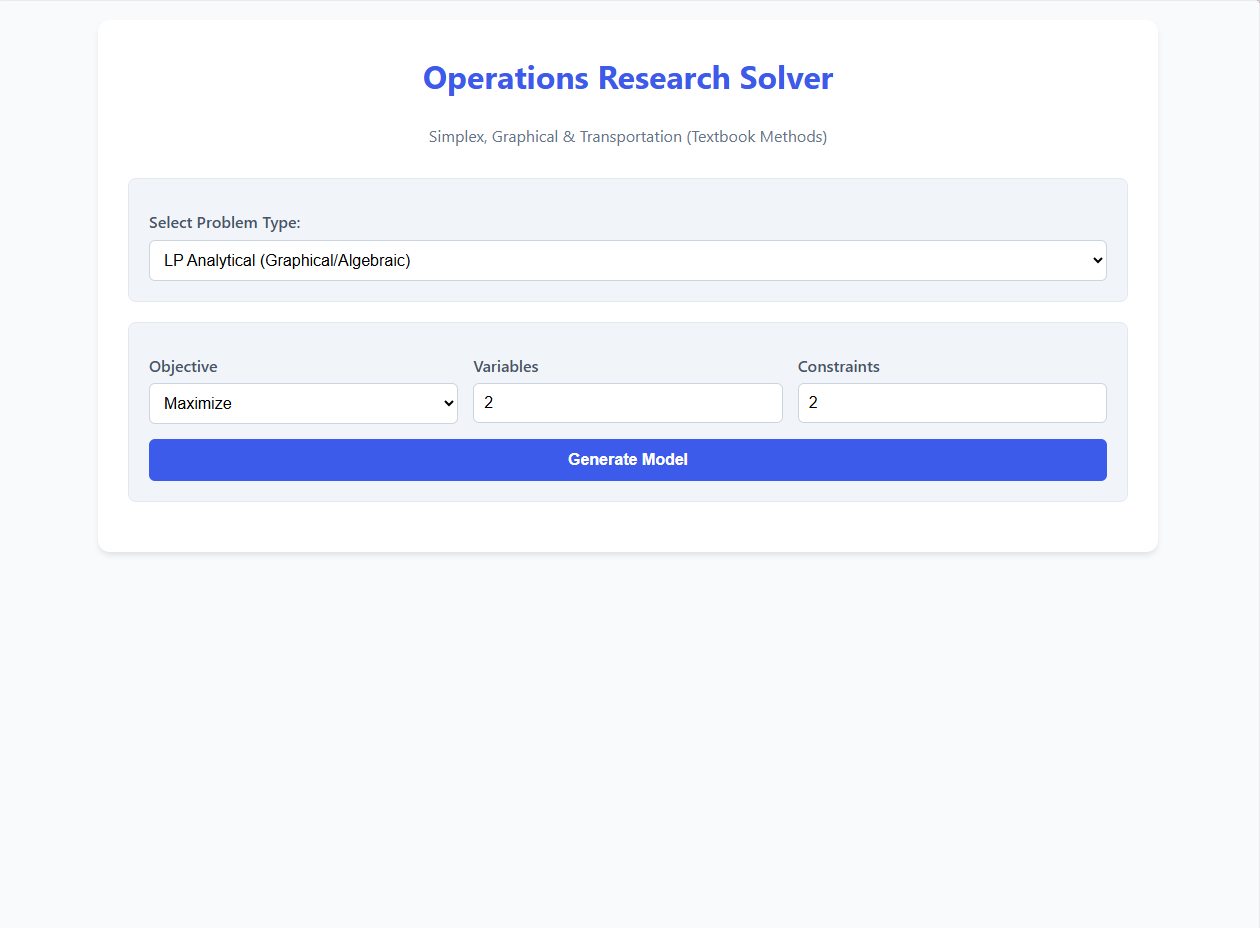 Operations Research Solver