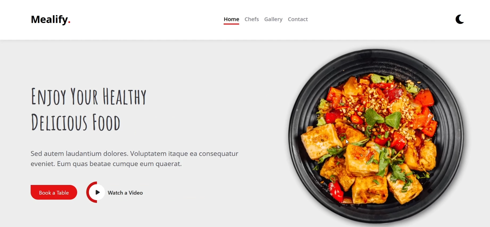 mealify responsive website