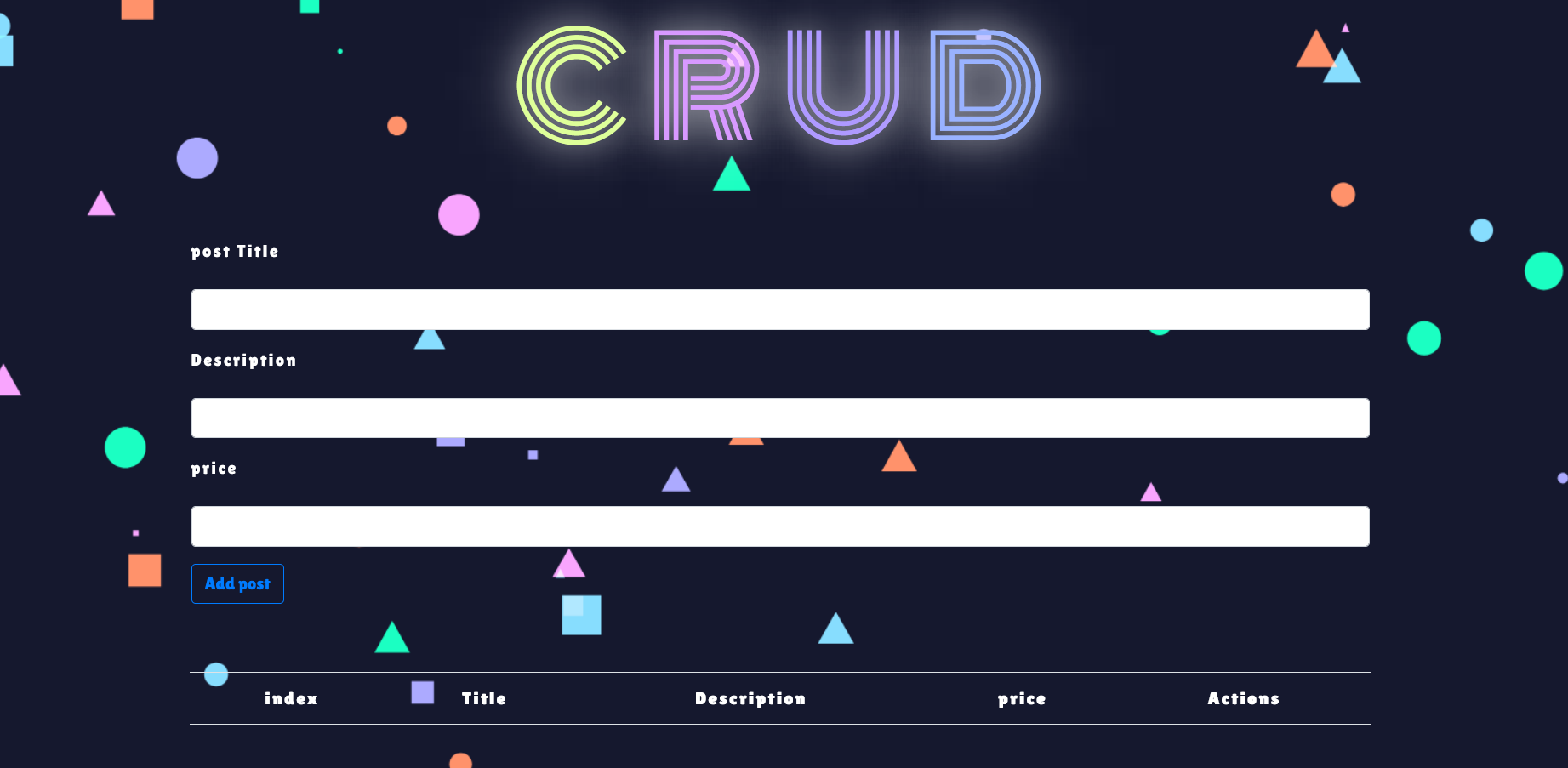 Full-stack cool CRUD operation project