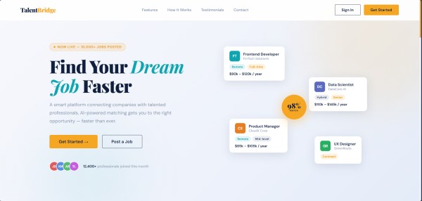Hiring Platform Landing Page