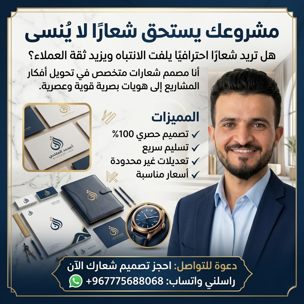 👉 تصميم شعارات وهوية بصرية احترافية للمشاريع والشركات