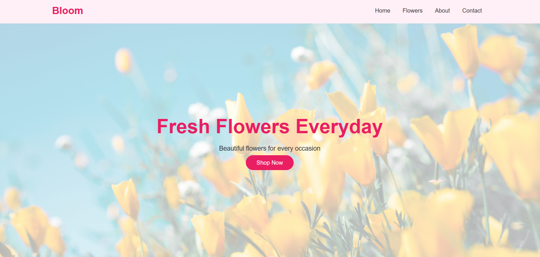صفحة هبوط لمتجر زهور(Landing Page for Flower Store)