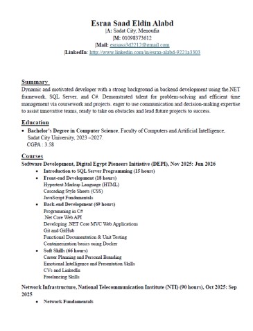 انشاء سيره ذاتيه احترافية(Professional CV)