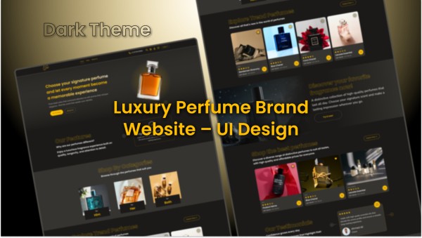 عطري - واجهة مستخدم لموقع إلكتروني لعلامة تجارية فاخرة للعطور