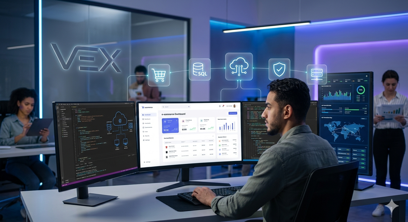 تطوير مواقع ويب احترافية مع لوحة تحكم وإدارة بيانات ذكية.