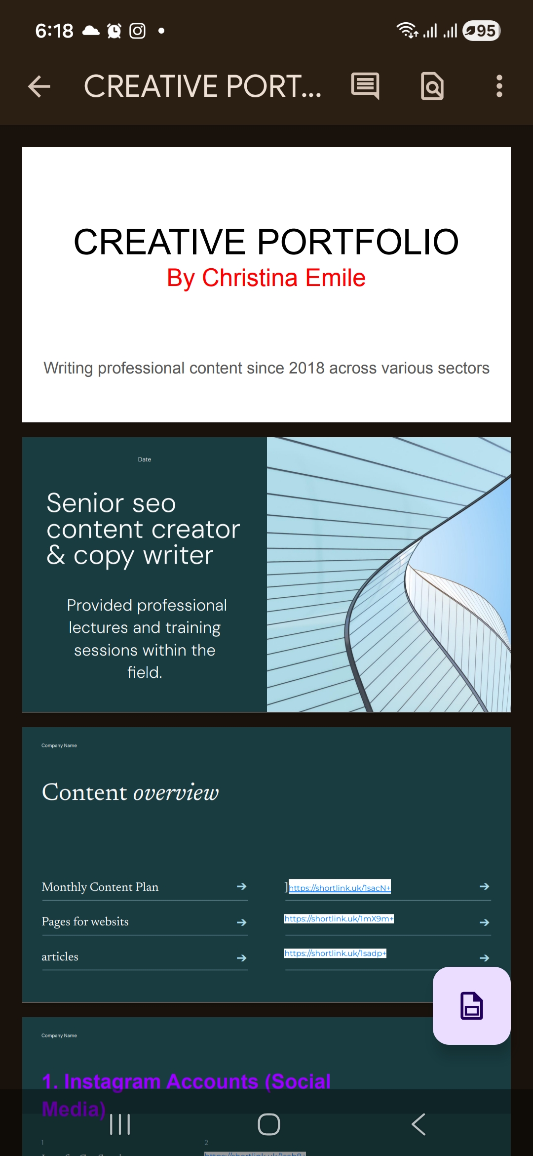 Creative portfolio