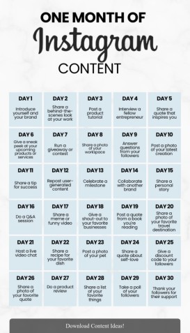 instagram content calendar