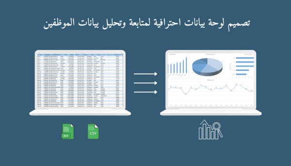 تصميم لوحة بيانات HR Dashboard احترافية لمتابعة وتحليل بيانات الموظفين