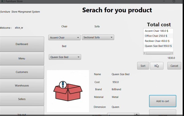 E-Commerce Furniture Store – Full Stack Desktop Application