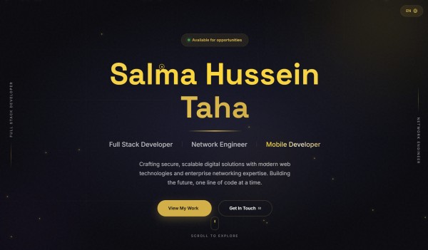 موقعي الشخصي التعريفي (Portfolio) لاستعراض مهارات تطوير الويب