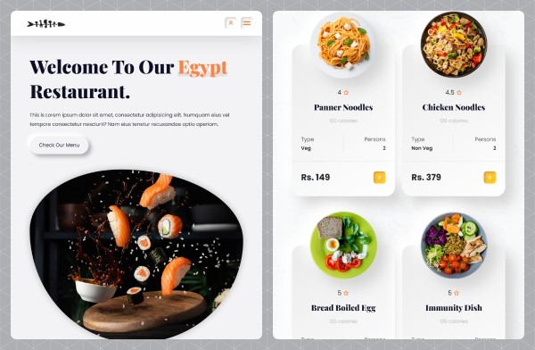 تصميم موقع  Egypt restaurant