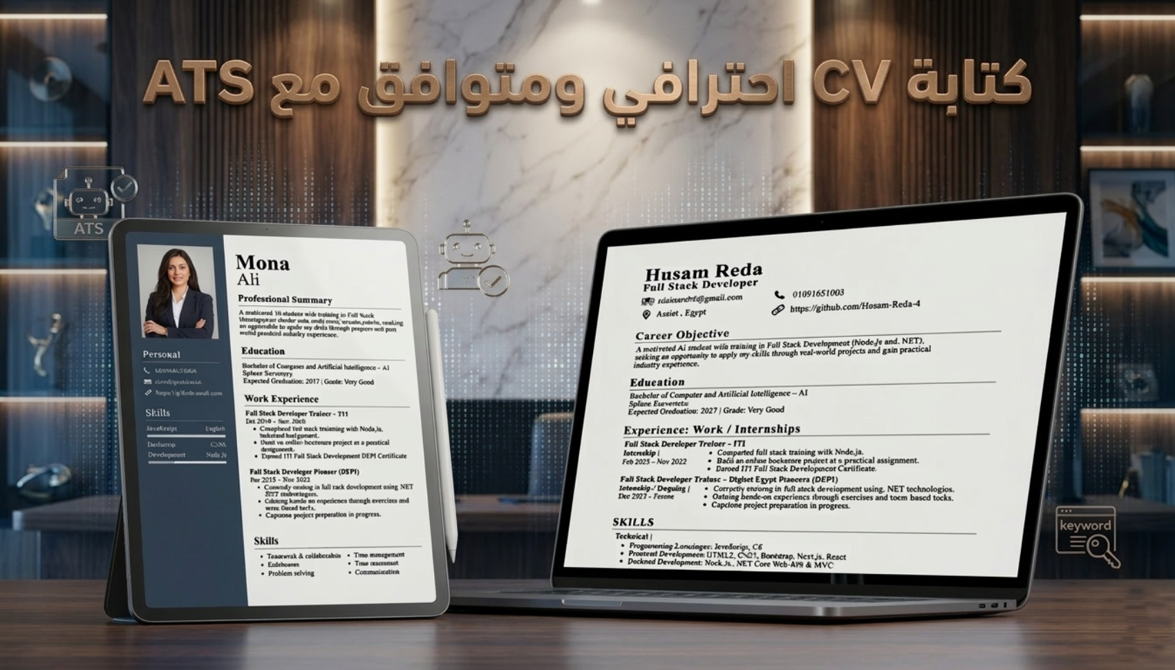 إعداد وكتابة سيرة ذاتية CV احترافية تتوافق مع ATS