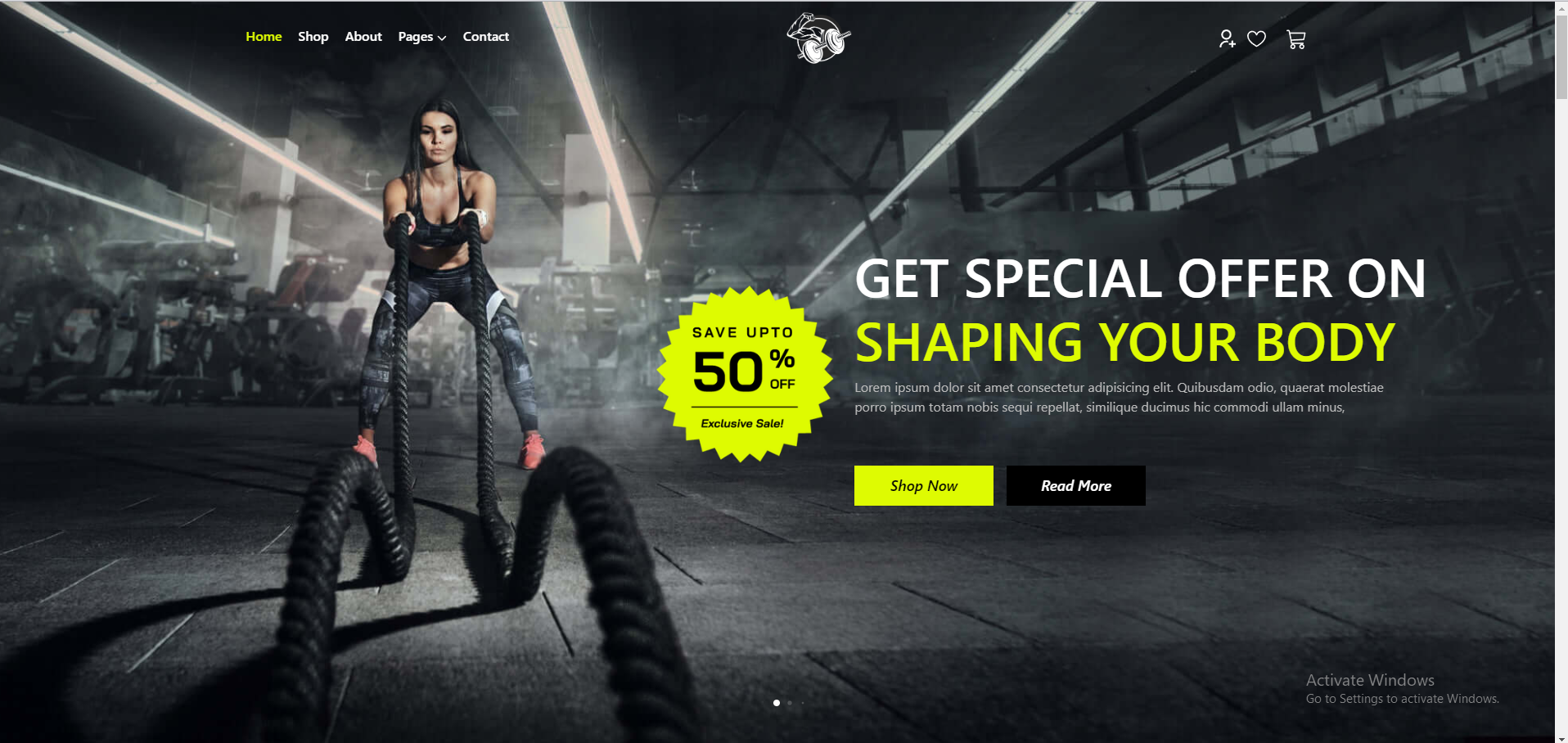 Fitness eCommerce Website