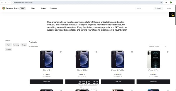 اختبار Manual Testing لموقع Demo Stack