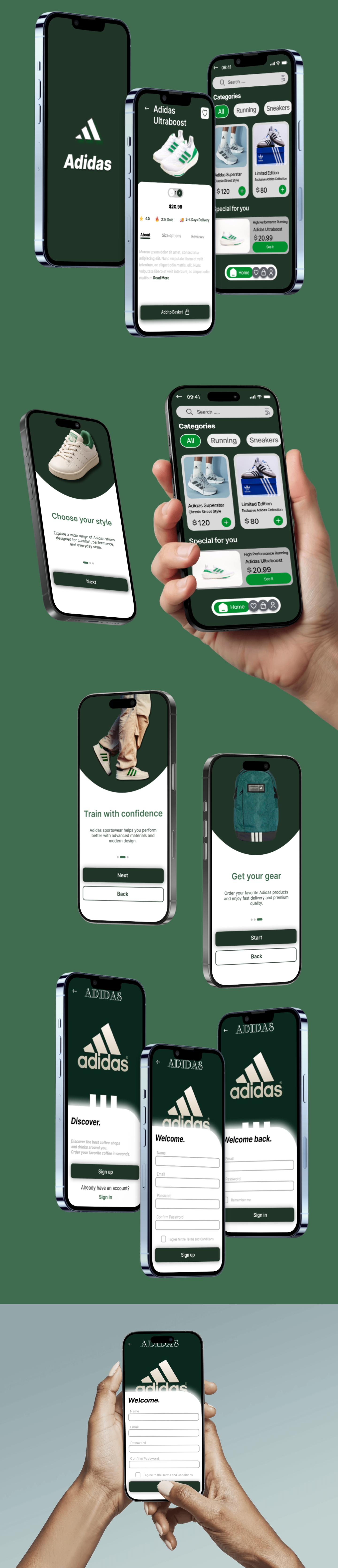 Adidas Mobile Shopping App UI/UX Design