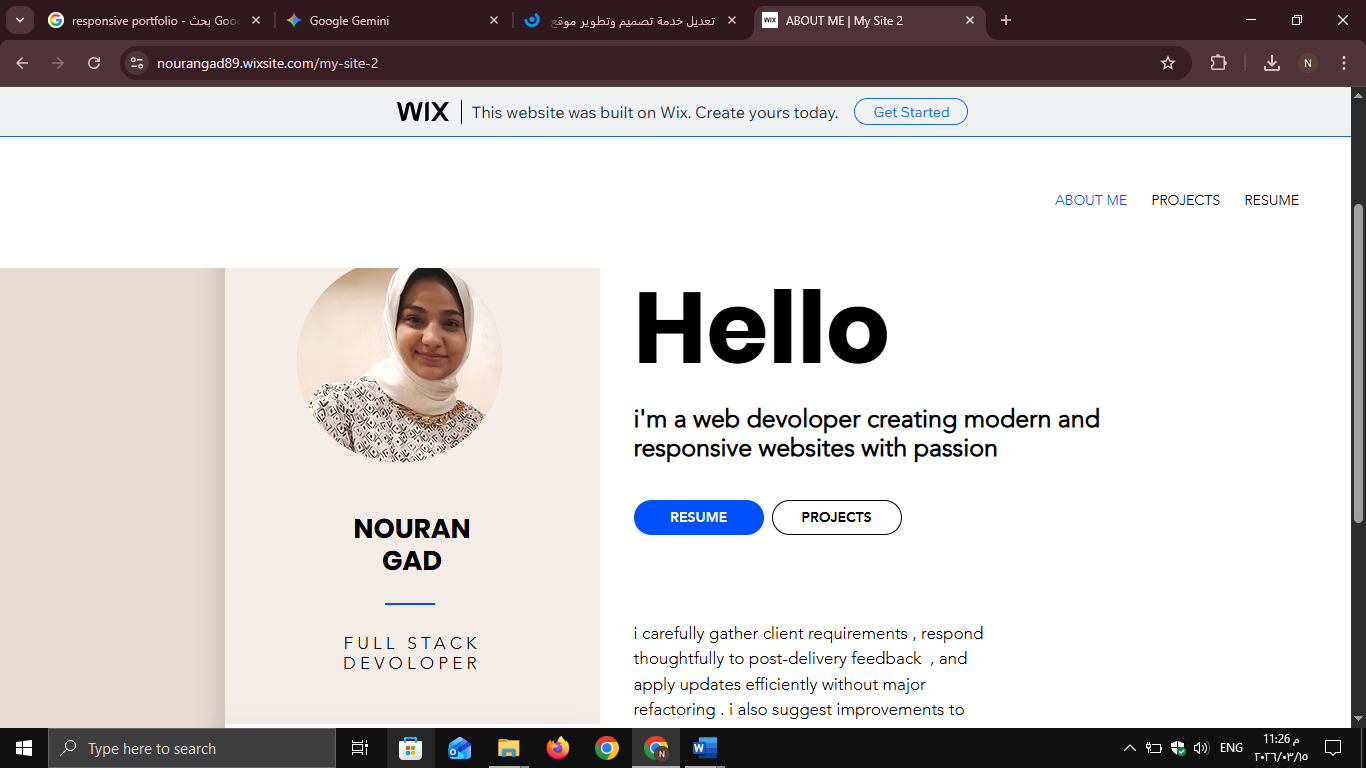 تنفيذ بورتفوليو احترافي