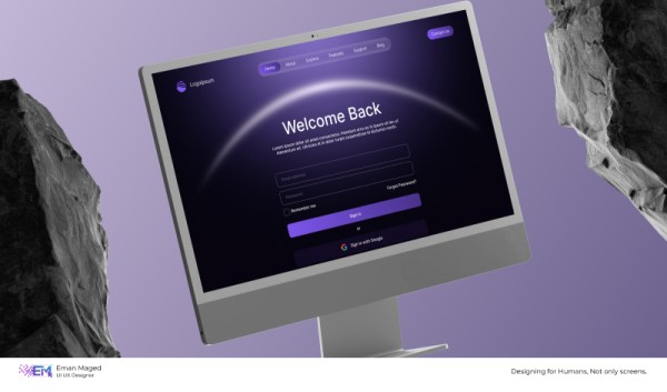 صفحة هبوط لموقع كورسات بالوضع الداكن - Landing Page