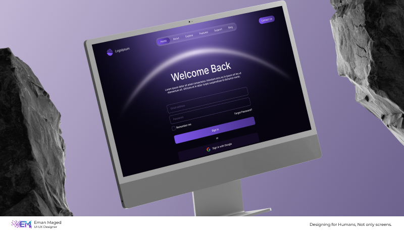 صفحة هبوط لموقع كورسات بالوضع الداكن - Landing Page