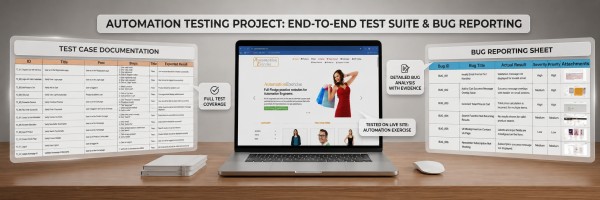 اختبار يدوي شامل لموقع تجارة إلكترونية واكتشاف الأخطاء البرمجية.