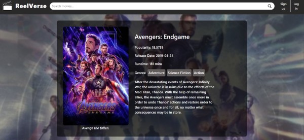 ReelVerse – متصفح أفلام ومسلسلات باستخدام TMDB API