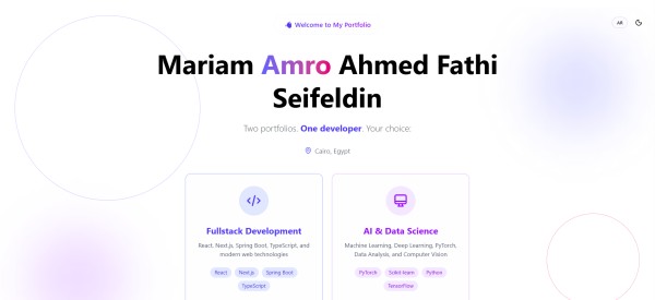 معرض أعمال مريم عمرو – Web Developer and ML Engineer Porfolio