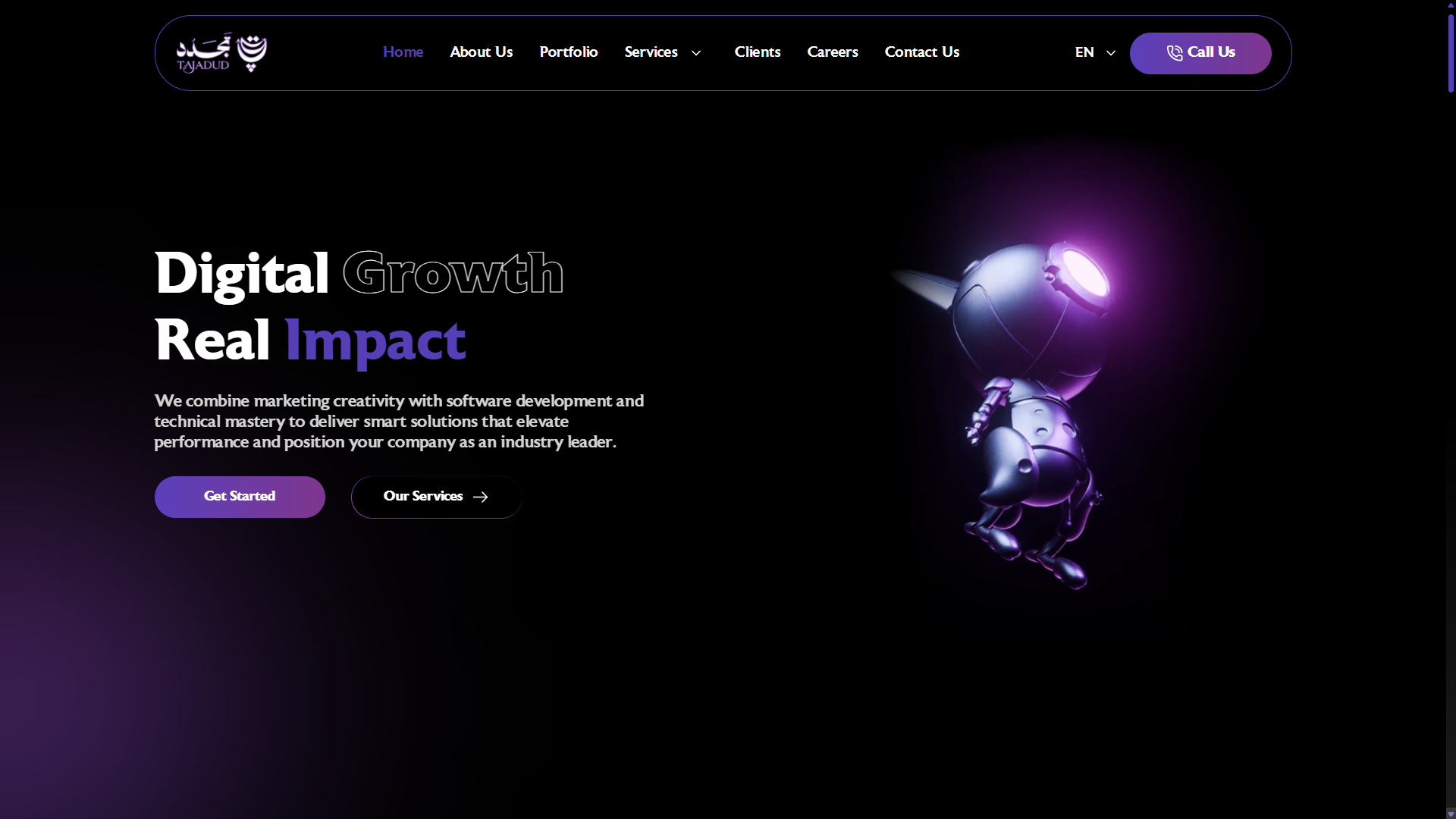 موقع تعريفي لشركة تجدد