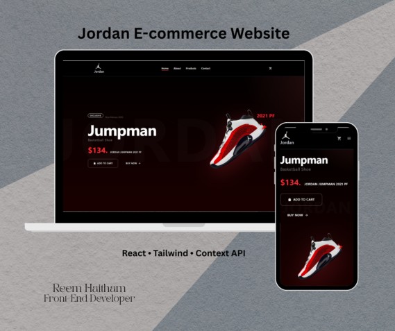 متجر إلكتروني لبيع أحذية Jordan باستخدام React