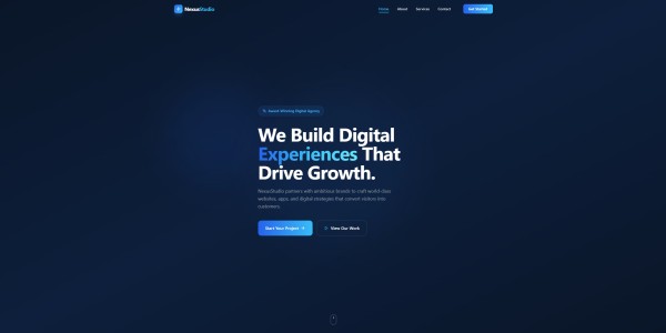 تصميم وتطوير موقع NexusStudio التعريفي
