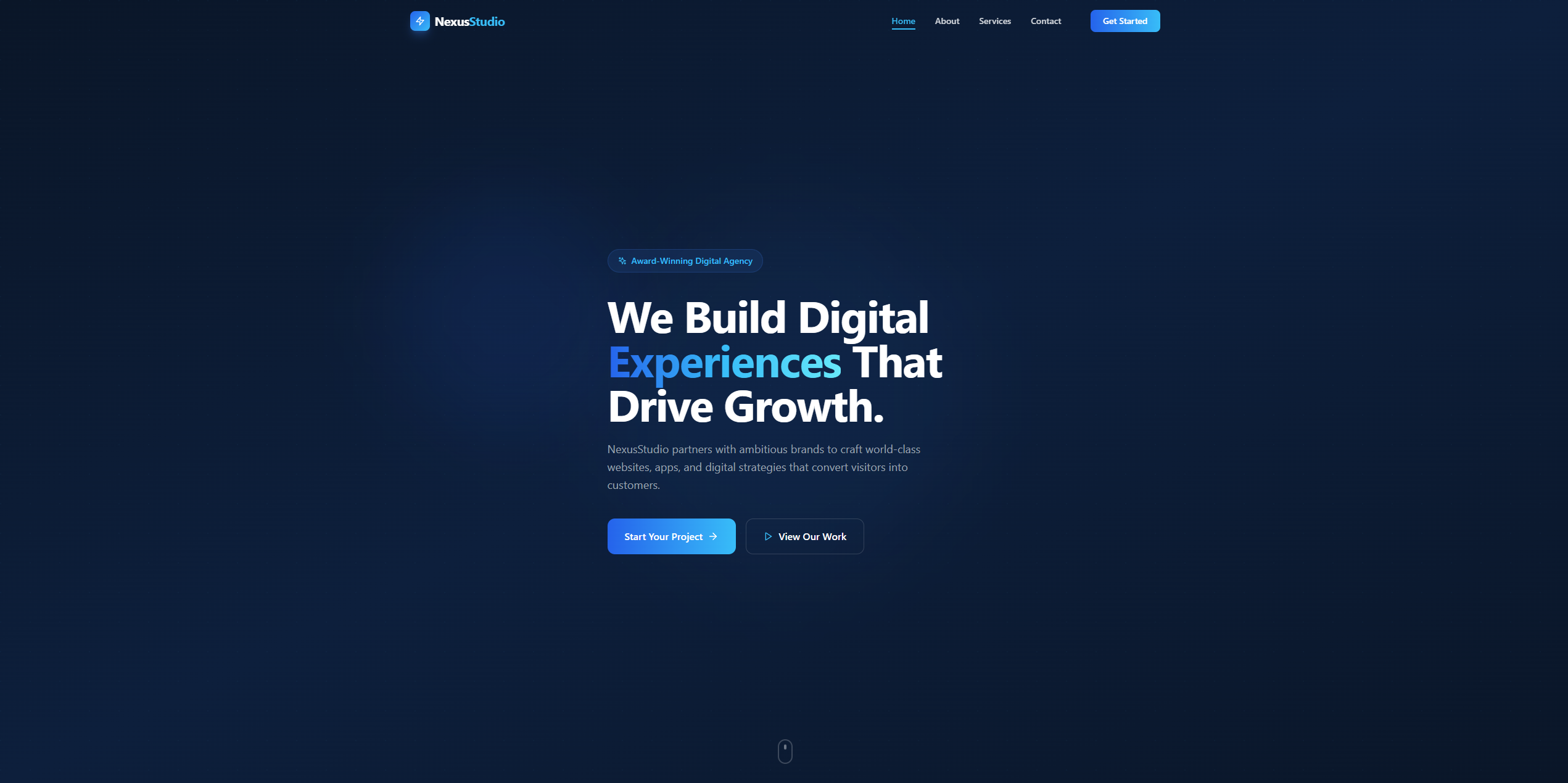 تصميم وتطوير موقع NexusStudio التعريفي