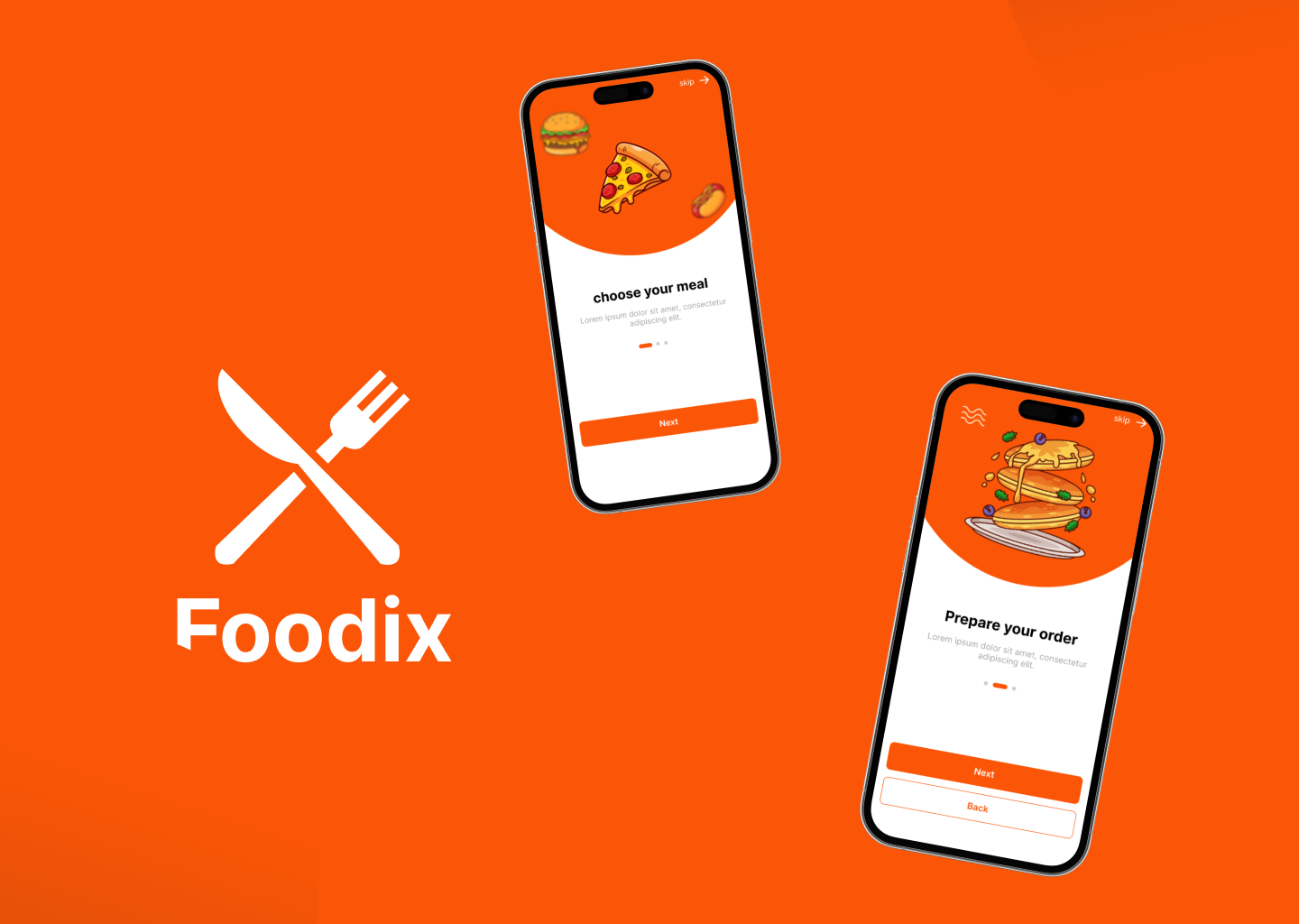 تصميم UI/UX لتطبيق مطاعم ووجبات سريعة